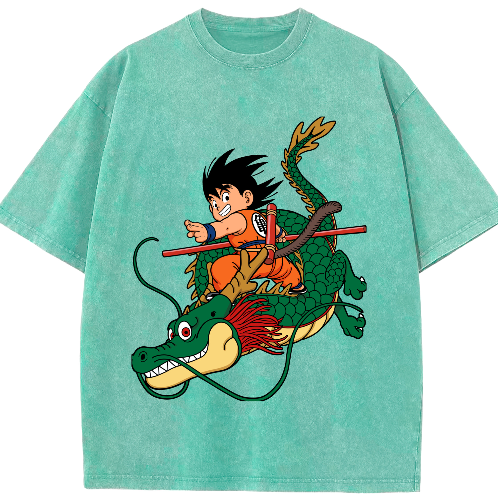 （画像用） ドラゴンボール 孫悟空（そん ごくう）Son Goku カカロット DRAGON BALL Kakarotto 綿100% ヴィンテージ風 半袖Tシャツ（フロントプリント）